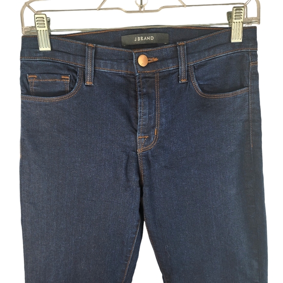J BRAND Womens 27 Skinny Leg Dark Wash Denim Jeans Ink Mid Rise Stretchy Stretch - Picture 3 of 9